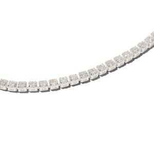 Tennis Necklace in Silver Tone Brass with  CZ Stones 18"  Nickel Free Sparkle